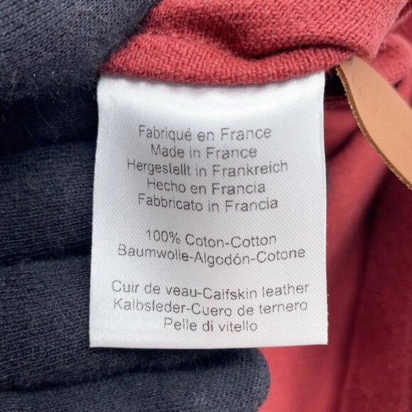 HERMES Sack Aline Size MM Toile Chevrons/Barenia Leather Rouge H/Gold - Picture 7 of 10